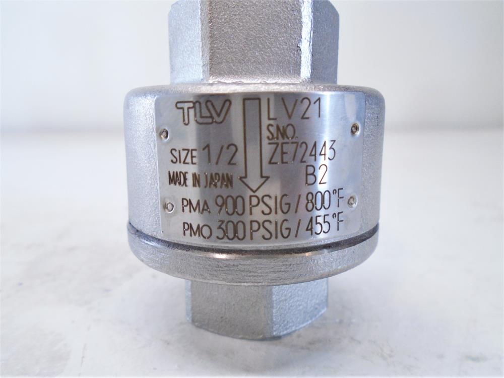 TLV 1/2" NPT Balanced Pressure Thermostatic Steam Trap LV21, Stainless Steel